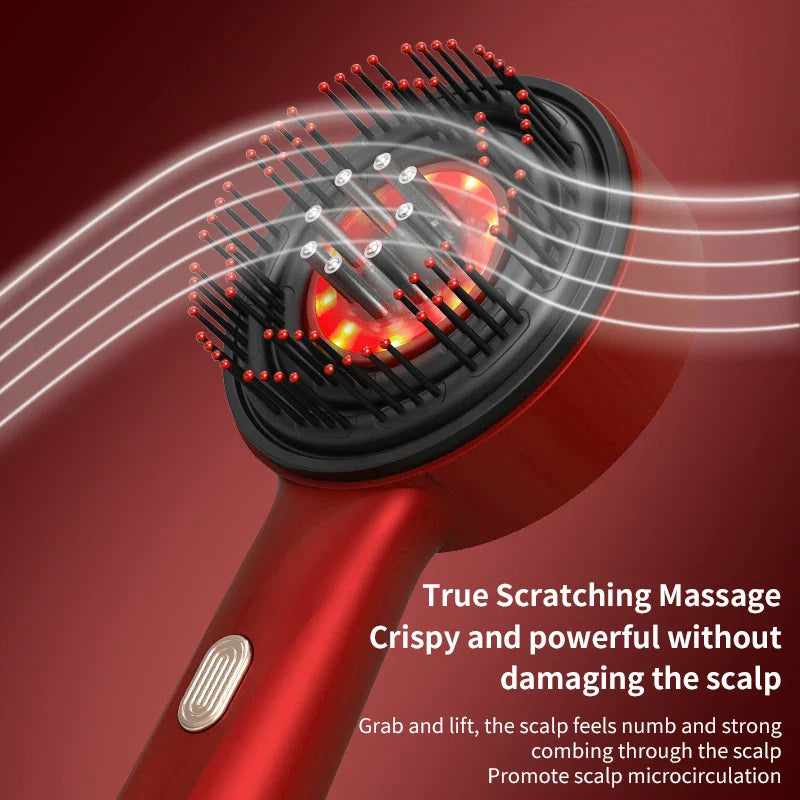 Electric Hair Regrowth Brush – Infrared Light Scalp Massager Comb for Hair Loss Prevention & Circulation Boost