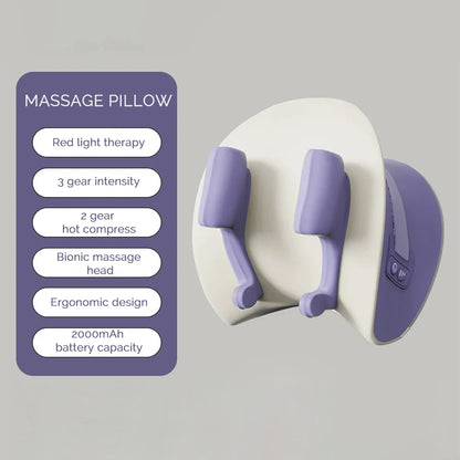 Foreverlily 6D Rechargeable Neck & Shoulder Massage Pillow – Ergonomic Kneading Cervical Massager for Back, Waist & Legs
