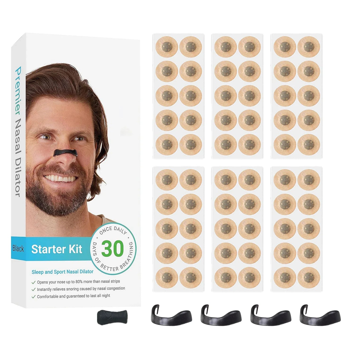 Magnetic Nasal Breathing Dilator Kit (30 Days) | Anti-Snoring & Sports Air-Intake