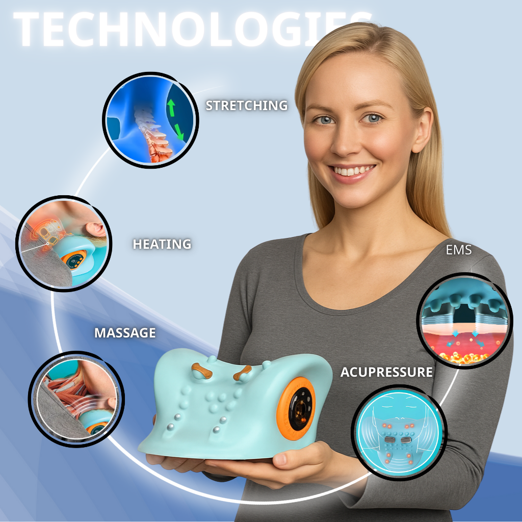 NeckEase Pro Massager - Deep Tissue Neck Relief with Heat & Pulse Technology